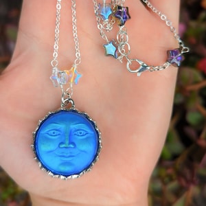 Magical Moon Goddess Star Necklace, Celestial Jewelry