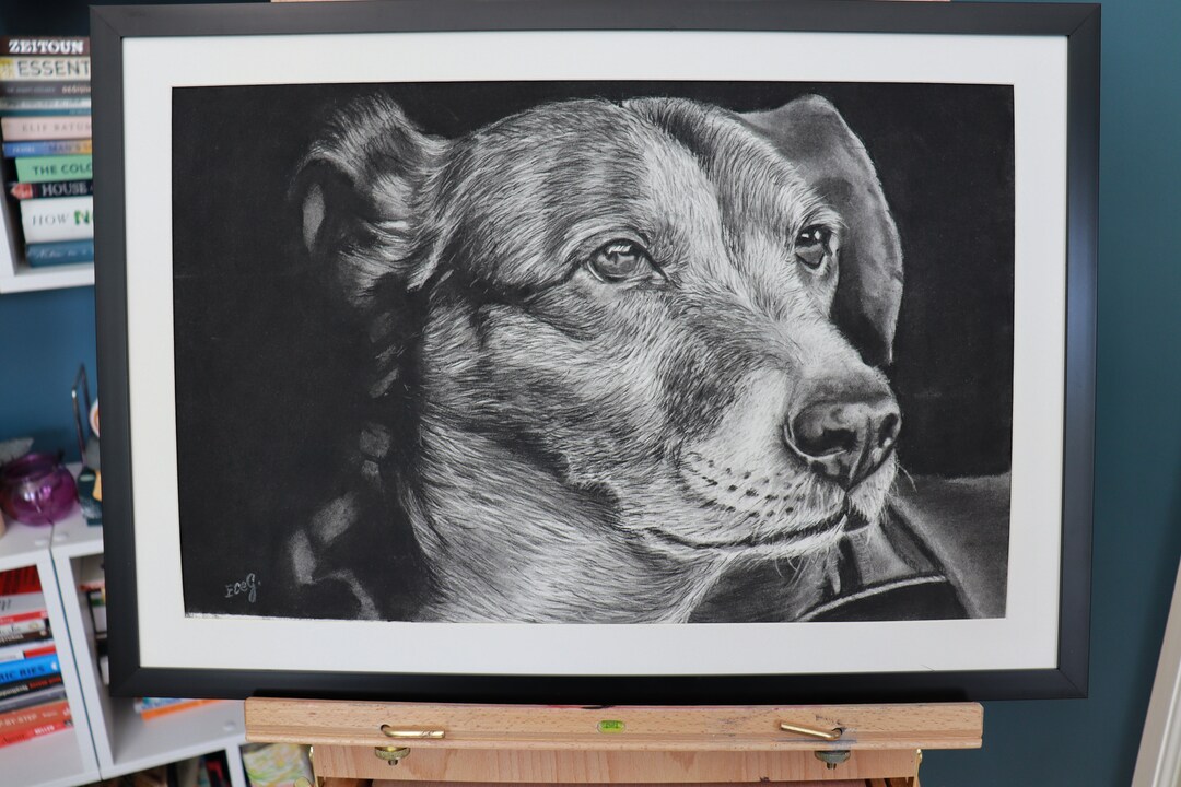 Photorealistic Dog Painting/drawing Etsy