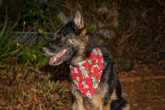 Dog Bandana Christmas, Pet Bandanna, Cotton Dog Bandannas, Dog Scarf, Collar Bandana