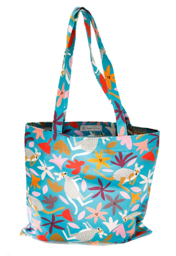 Tote Bag kangaroo, Cotton Tote Bag, Market Bag, Shopping Bag, Grocery Bay, Carrier Bag, Carry All