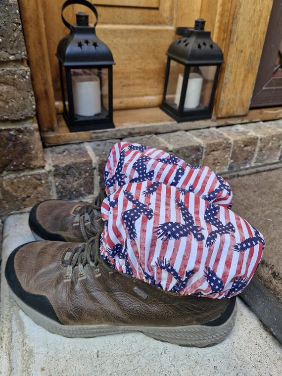 Boot Covers Stars Stripes Eagles Boot Toppers, Boot Protectors, Spider Blockers, Critter Covers, Snake Busters, Boot Barricades Creepies Out