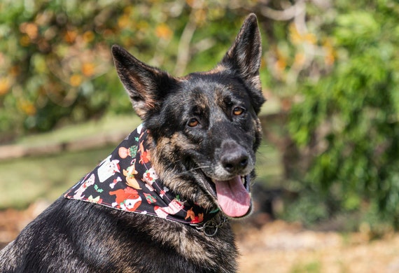 Dog Bandana Doggy Christmas, Pet Bandanna, Cotton Dog Bandannas, Dog Scarf, Collar Bandana