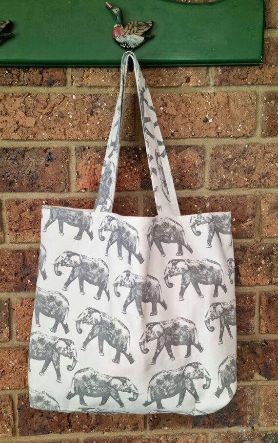 My Louise Tote Bag Elephant,  Cotton Tote Bag, Market Bag, Shopping Bag, Grocery Bag, Carrier Bag, Carry All