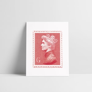 Georg Michael | Roter Mini Stempel | Offene Edition | Einzigartige Wandkunst | 20x25cm | Wohnkultur | George Michael Geschenk | Ungerahmt