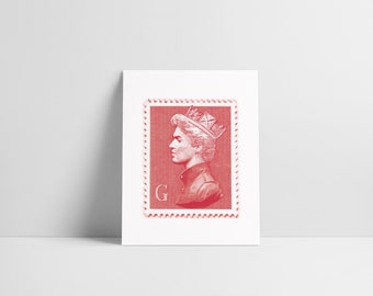 Georg Michael | Roter Mini Stempel | Offene Edition | Einzigartige Wandkunst | 20x25cm | Wohnkultur | George Michael Geschenk | Ungerahmt