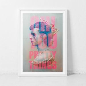 Oh! You Pretty Things / Stampa di David Bowie / Formato A3 / Arte murale unica / Regalo di David Bowie / Rock Royalty / Decorazione per la casa / Parete galleria /