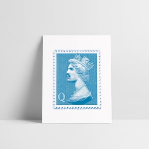 Freddie Mercury / Impresión en miniatura de sello azul / Edición abierta / Arte mural único / 8 x 10 pulgadas / Decoración del hogar / Regalo de Freddie Mercury / Sin marco