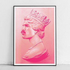 Freddie Mercury Screenprint Freddie Mercury Art Queen Print Queen Art Music Icon Unique Wall Art Freddie Mercury Gift Pink