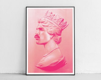 Serigrafía de Freddie Mercury / Arte de Freddie Mercury / Queen Print / Queen Art / Icono de la música / Arte de pared único / Regalo de Freddie Mercury /