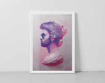 George Michael Druck | Musik-Icon | Einzigartige Wandkunst | George Michael Geschenk | Rock Royalty |Wohnkultur| Galerie-Wand | Erhältlich in A3 & 50x70