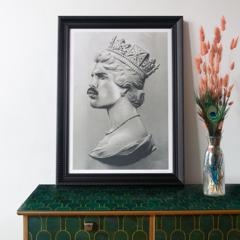 Freddie Mercury Screenprint Freddie Mercury Art Queen Print Queen Art Music Icon Unique Wall Art Freddie Mercury Gift 画像 5