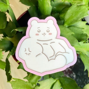 Buff kawaii polar bear sticker//funny/gift
