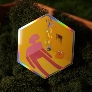 Prismo and Jake sticker//pickles/Holographic sticker/laptop decal/waterproof/vinyl sticker