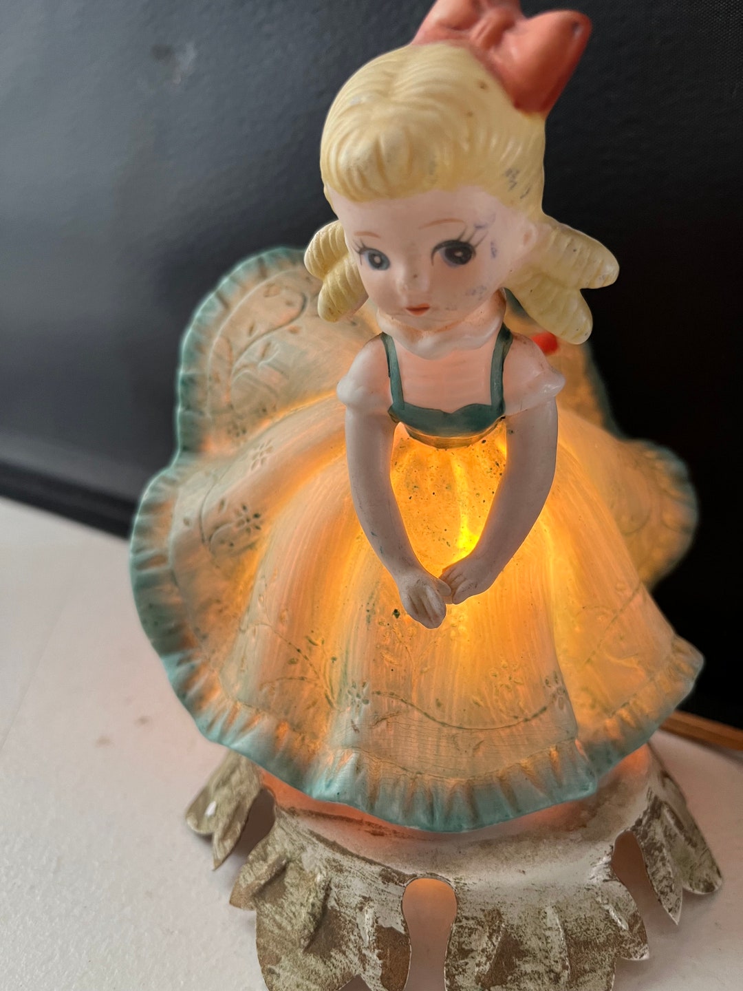 Vintage Little Girl Night Light Aladdin Giftware 1960's Etsy