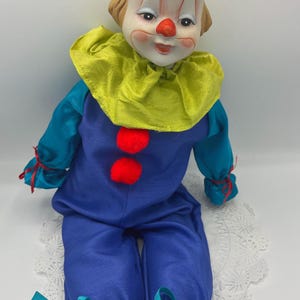 Vintage Harlequin clown belle Poupée Perot