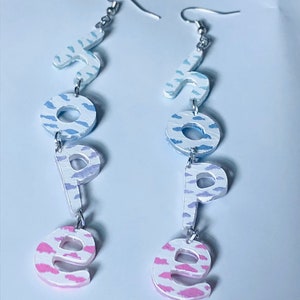Laser cut earrings -Hope- hand painted