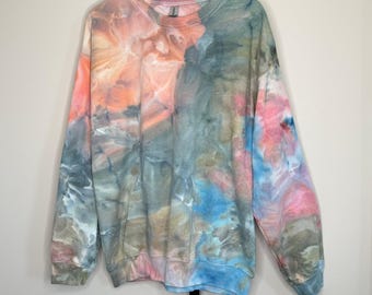 Monet garden ice dyed sweatshirt- tie dyed