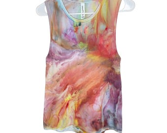 Desert Aurora ice dyed racer back tank top- small