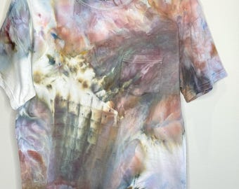 Camel storm abstract ice dyed unisex t-shirt- medium