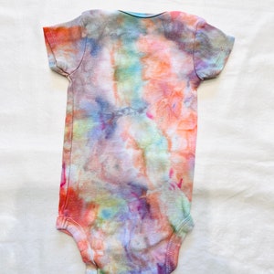 Rainbow sherbet ice dyed organic cotton onesie