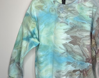 Felpa tinta con effetto nebbia oceanica - tie-dye Unisex Taglia M