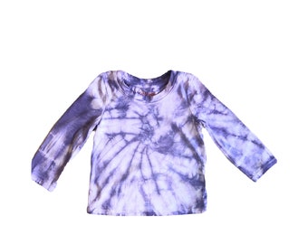 Tcu purple tie dyed spiral long sleeve t-shirt- kids