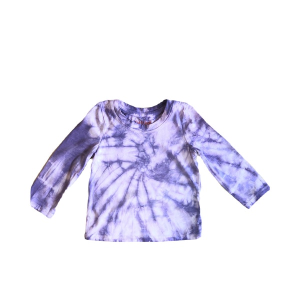 Tcu purple tie dyed spiral long sleeve t-shirt- kids