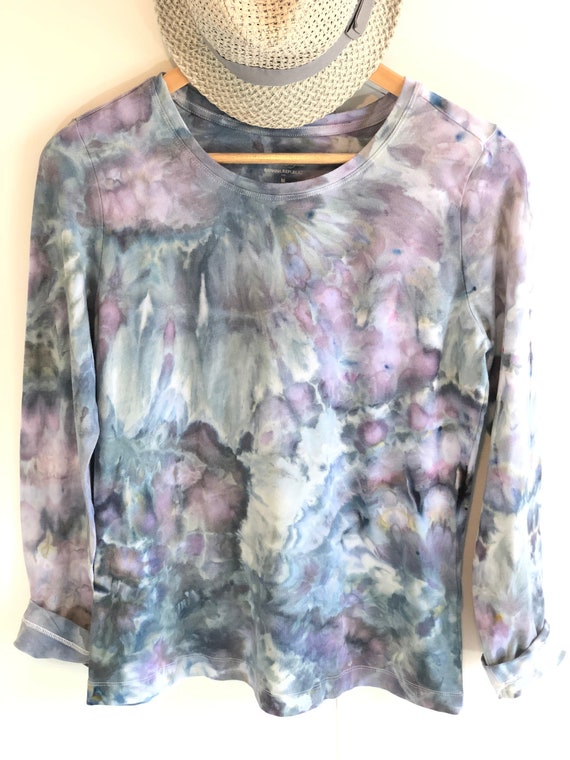 Iris ice dyed long sleeve t-shirt | Etsy