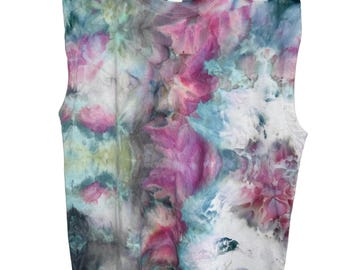 Arctic Wildflower ice dyed t-shirt maxi dress- medium runs large