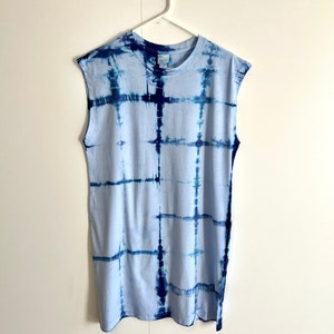 Indigo shibori tie dye summer dress