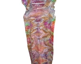 Desert Aurora ice dyed t-shirt maxi dress- Small
