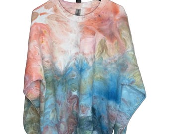 Ocean mist ice dyed sweatshirt- tie dyed Unisex Medium