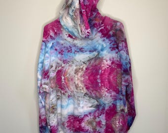 pink and blue ice dyed hoodie X-large