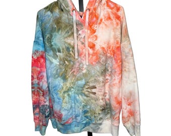 Monet inspired ice dyed buffalo hoodie- Large