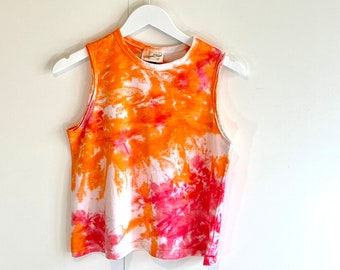 Canotta tie-dye arancione e rosa - piccola
