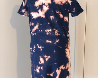 blue tie dye t shirt dress Navy Reverse 90’s day🎶 #spiritweek #90sthrowback MOA184 our most comfortable collection Size:Short Sleeve 6M