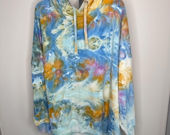 Painted horizon ice dyed buffalo hoodie 3xl