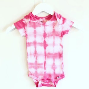 Organic Pink shibori onesies Long/short sleeves