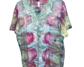 Arctic wildflower abstract ice dyed  t-shirt- unisex X-Large