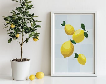 Citrus Print - Lemon Wall Art - Digital Wall Art - Fruit Wall Art