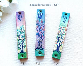 Mezuzah tree of life Mezuzah case Handmade Mezuzah Jewish housewarming gift