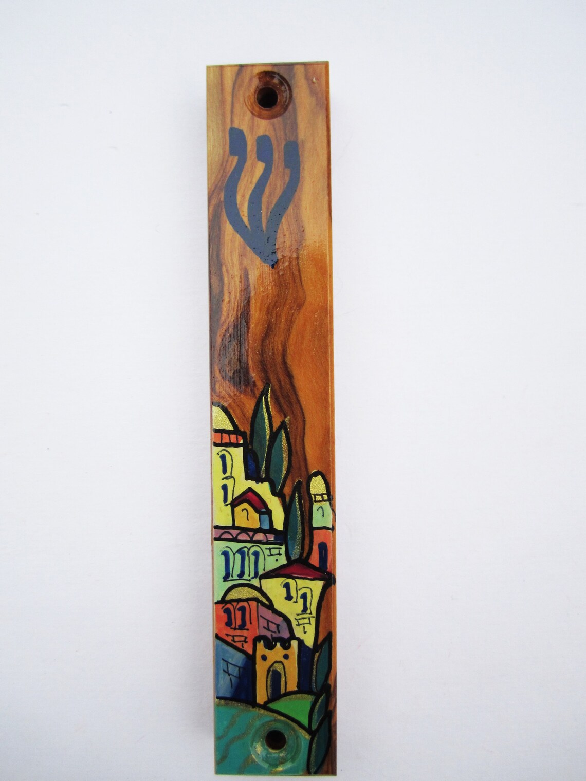 Colorful mezuzah case Mezuzah cover Wooden mezuzah Handmade Etsy