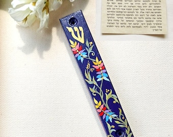 Mezuzah with scroll for door Mezuzah cover Wood mezuzah case Jewish gifts