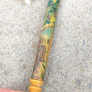 Mezuzah Case with Hand-Painted Jerusalem Design – Olive Wood Judaica Gift