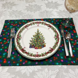 Christmas placemats/Christmas linens/gift for her/reversible placemats/dark green placemats/jewel tones