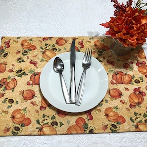 Pumpkin placemats/thanksgiving table/orange placemats/pumpkin decor