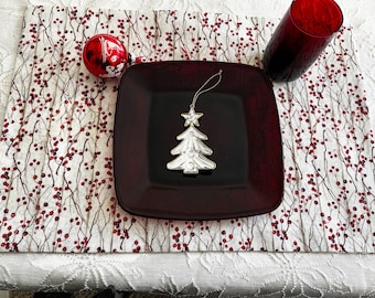 Christmas placemats/Christmas decor/Holiday placemats/Handmade placemats/Christmas berries