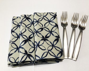 Napkins/gift for her/blue and gray/set of 4