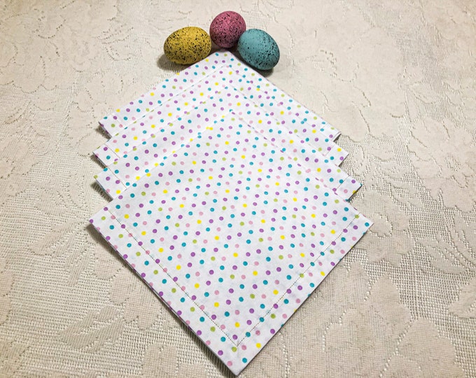 Easter Napkins/cloth/polka Dot/pastel/dinner Etsy