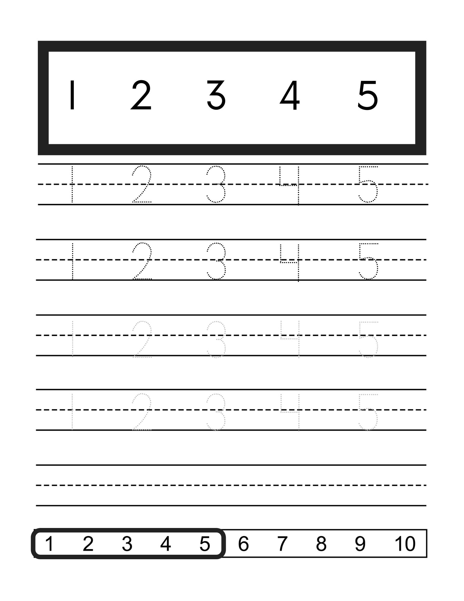1-20 Number Tracing Printable PDF for Preschool Children, Learn to ...